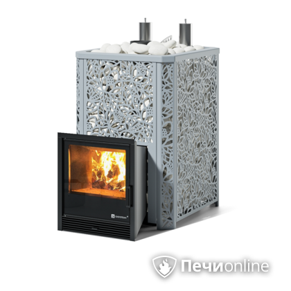 Дровяная печь-каменка ИзиСтим Ялта 35К (Хохлома), AISI 321 в Абакане